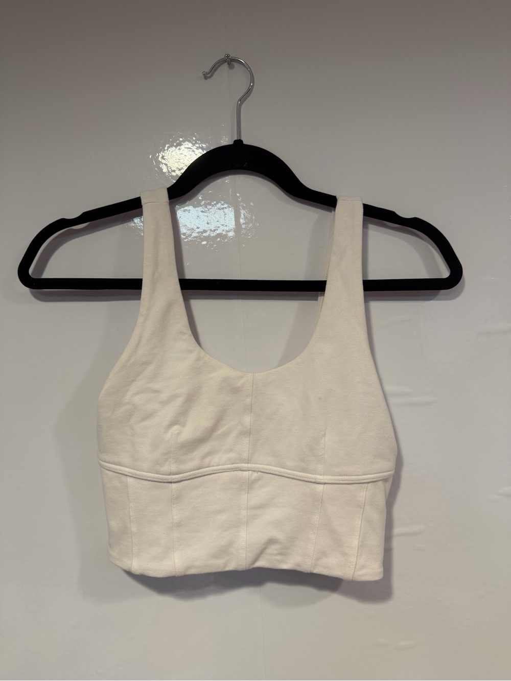 Aerie Offline Cream Scoop Neck Corset Piping Croppedโ Tank Top